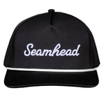 Seamhead snapback baseball rope hat black