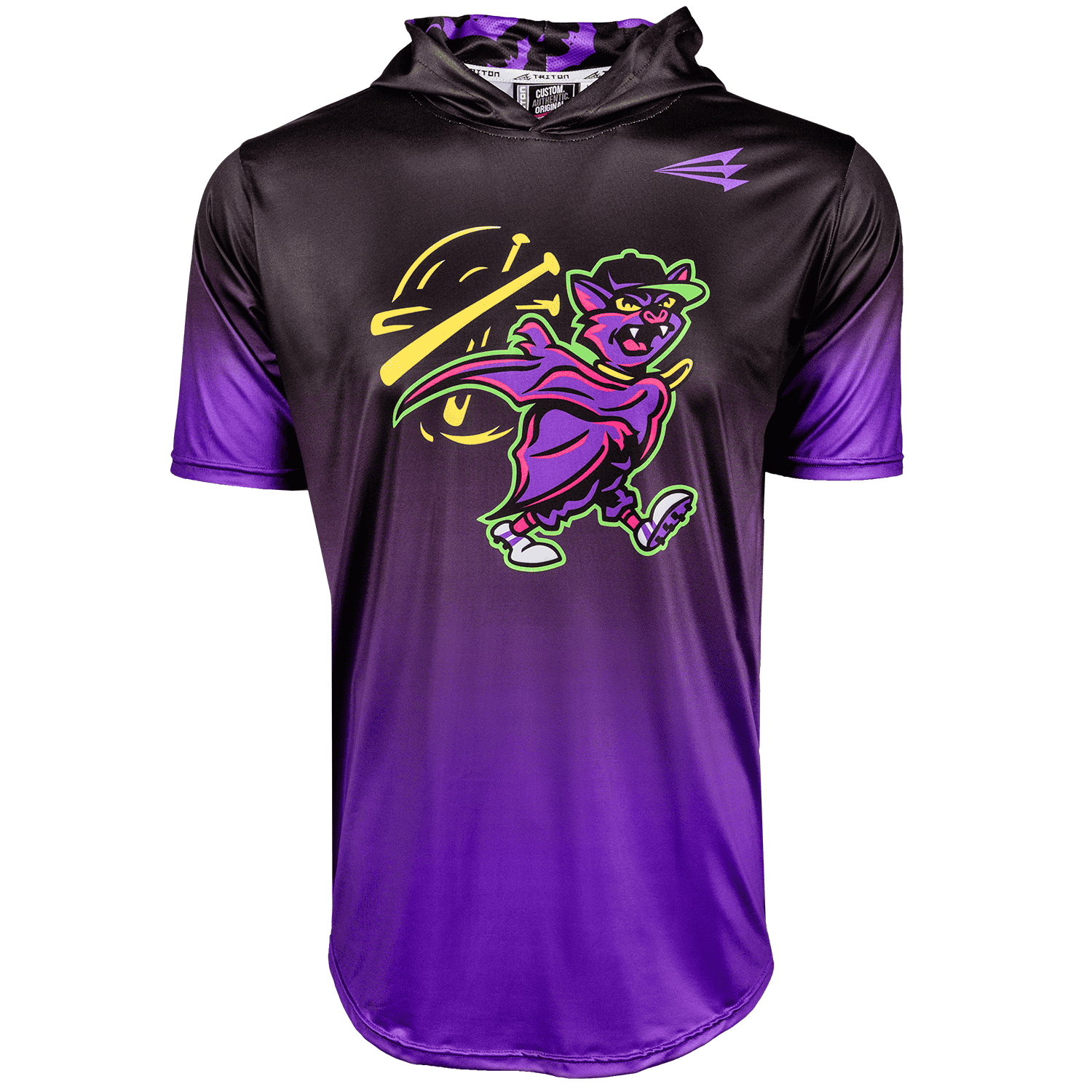 Bat Flips Baseball Short Sleeve Hoodie NEON – Seamhead Swag