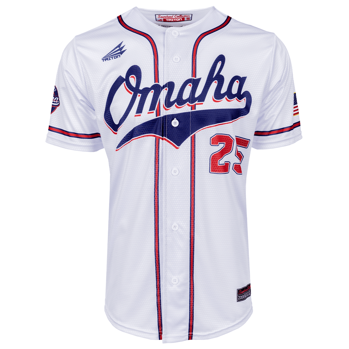 Omaha World Series 2025 Traditional Baseball Jersey White