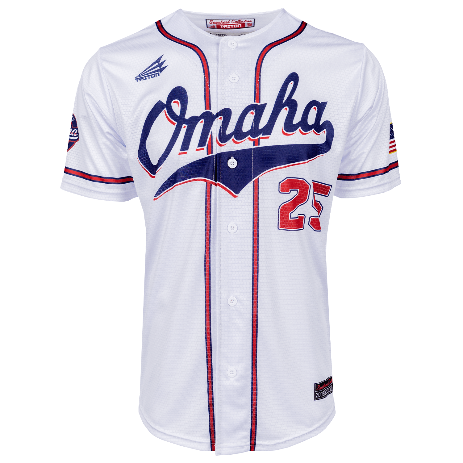 Omaha World Series 2025 Traditional Baseball Jersey White