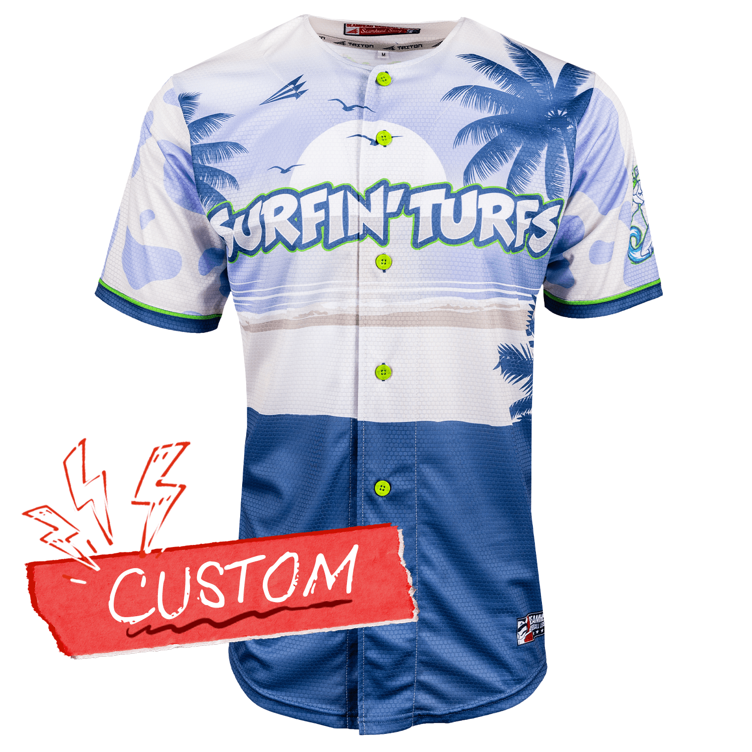 Surfin' Turfs Seamhead Baseball League Jersey Home