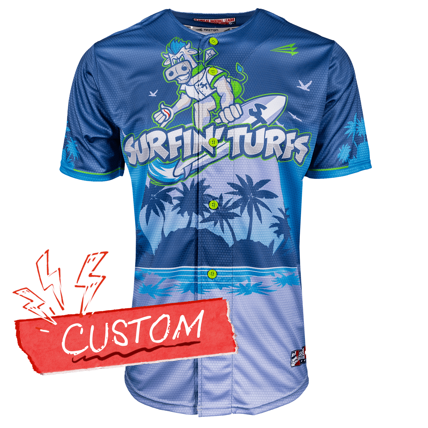 Surfin' Turfs Seamhead Baseball League Jersey Away