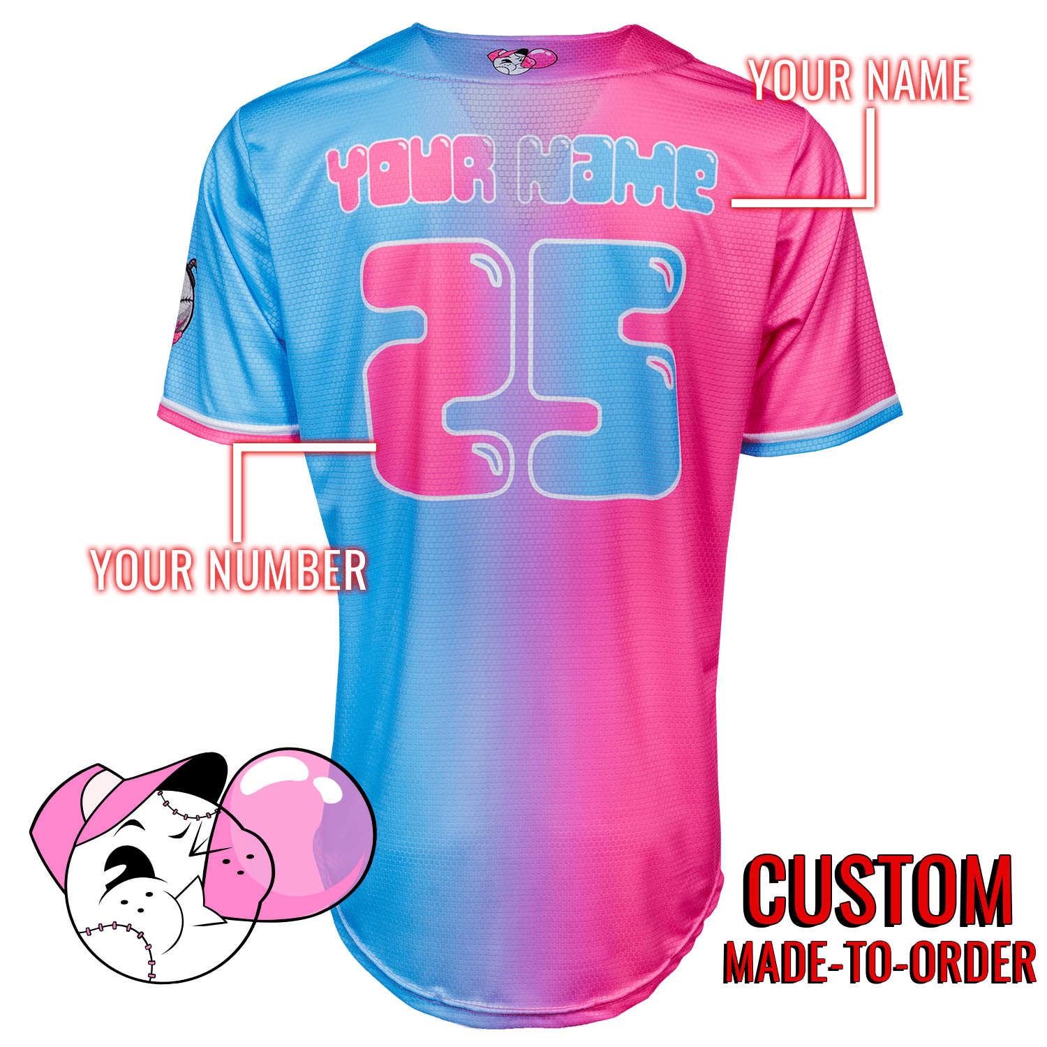 Bubblegum Boys Baseball Jersey - Custom Lifestyle Jersey