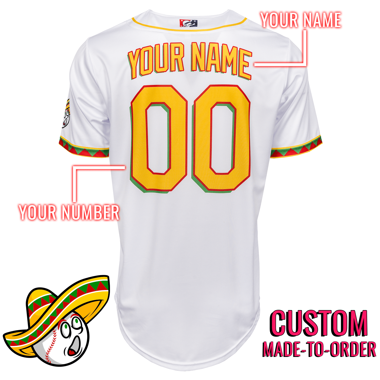 Golden Sombreros Seamhead Baseball League Jersey (Home) *CUSTOM*