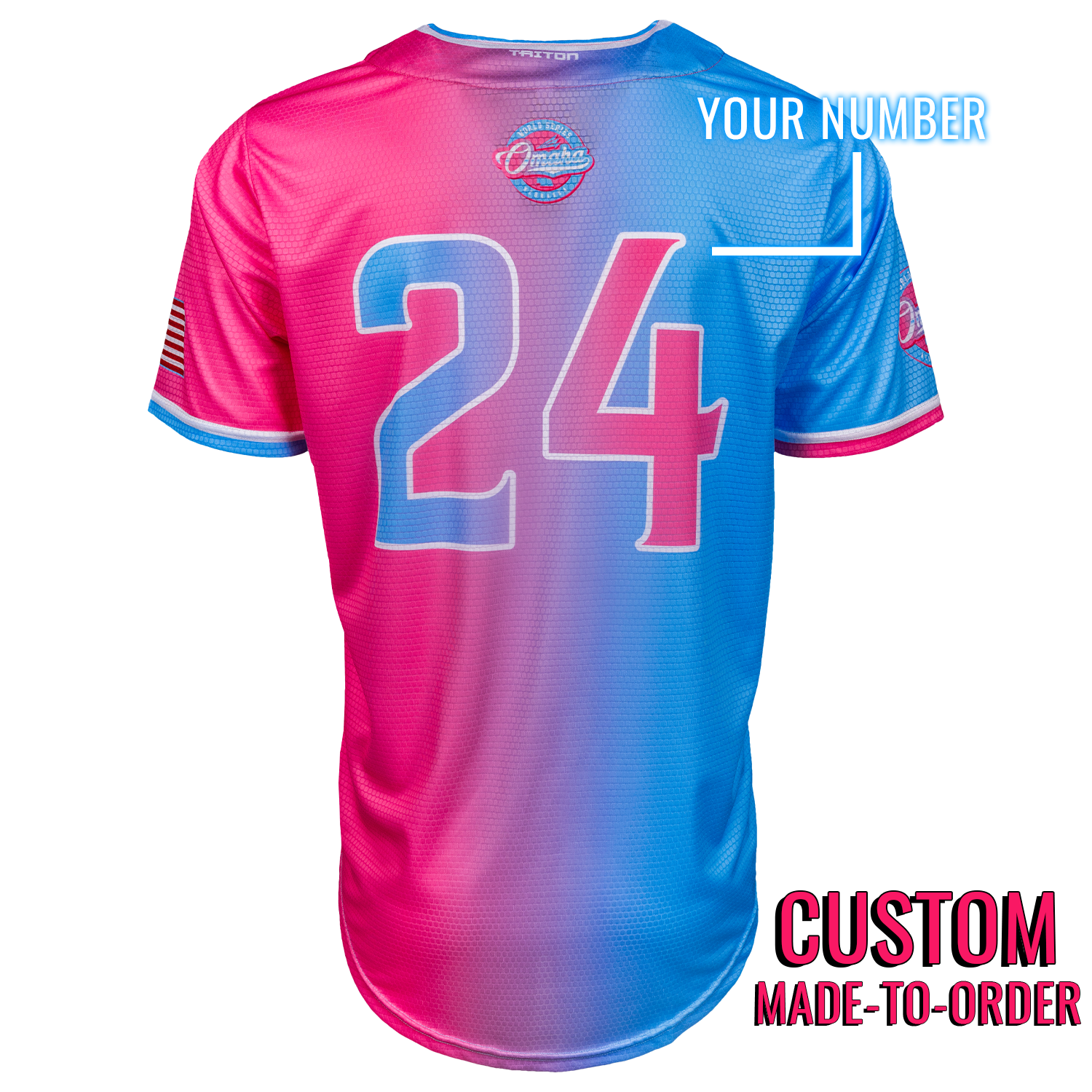Omaha World Series Baseball Jersey *CUSTOM* (Cotton Candy)
