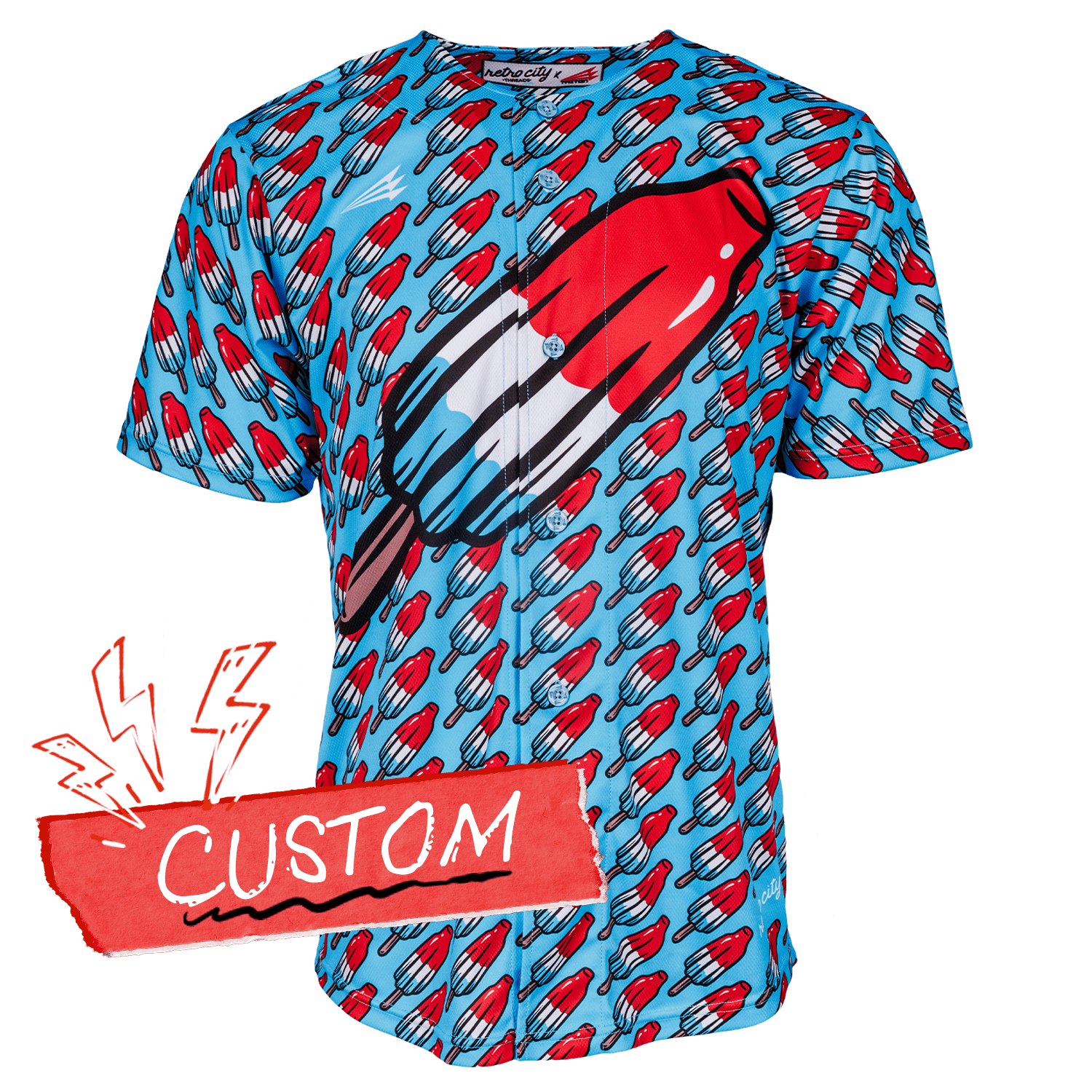 Bomb Pops Popsicle Triton Seamhead Lifestyle CUSTOM Baseball Jersey-min