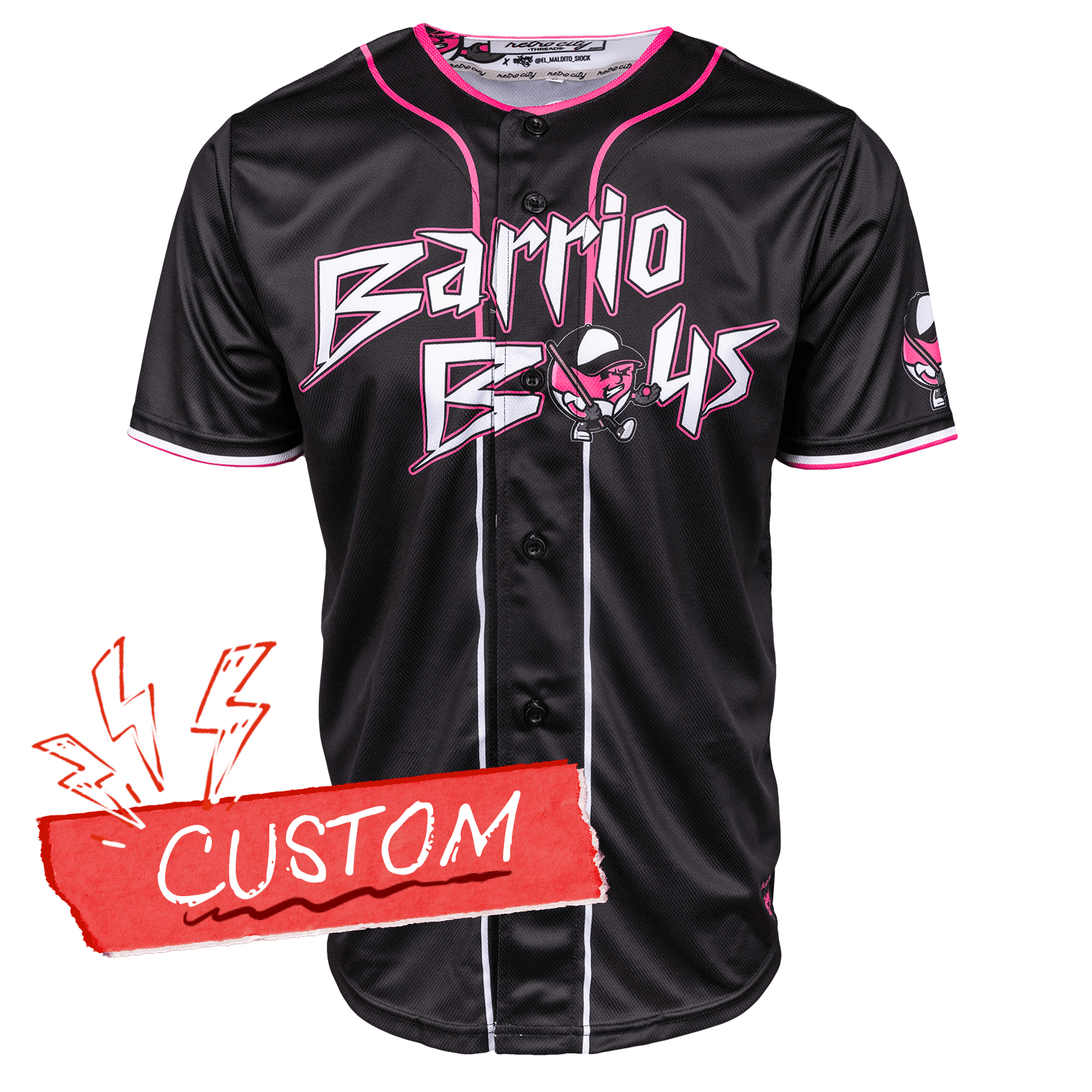 Barrio Boys Triton Seamhead Lifestyle Baseball Jersey Shirt Away