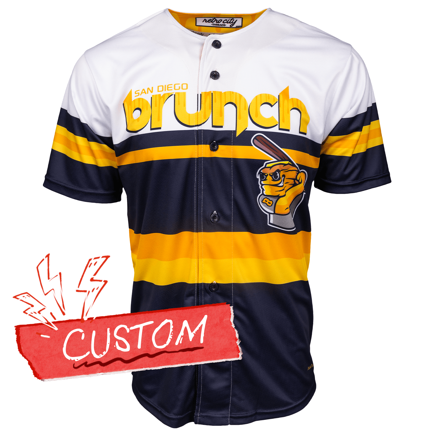 San Diego Brunch Seamhead Lifestyle Baseball Jersey Shirt Away