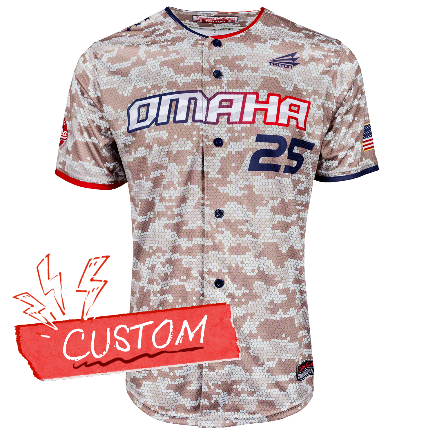 NCAA College World Series Omaha Baseball Jersey Shirt Camo