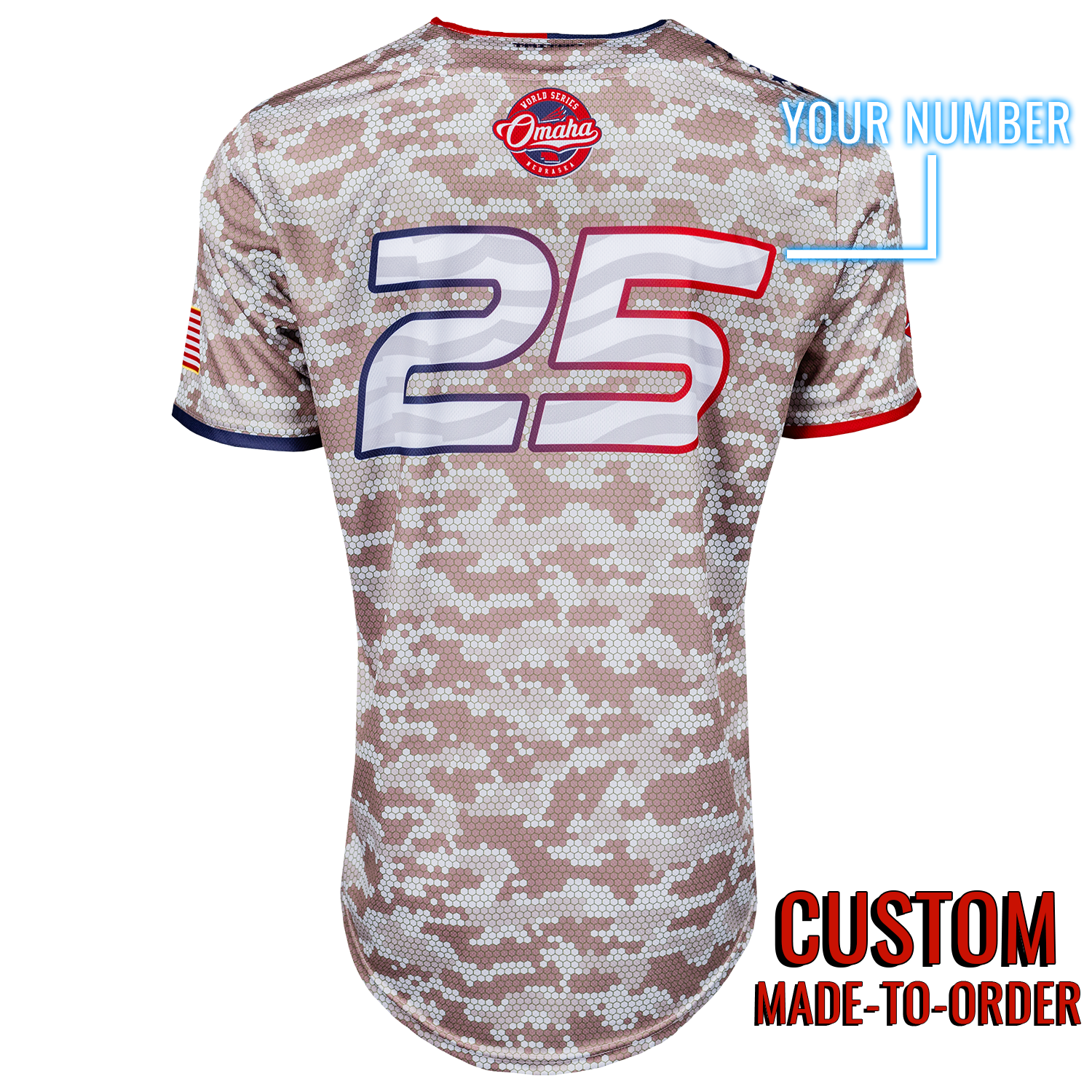 Omaha World Series Baseball Jersey *CUSTOM* (Camo)