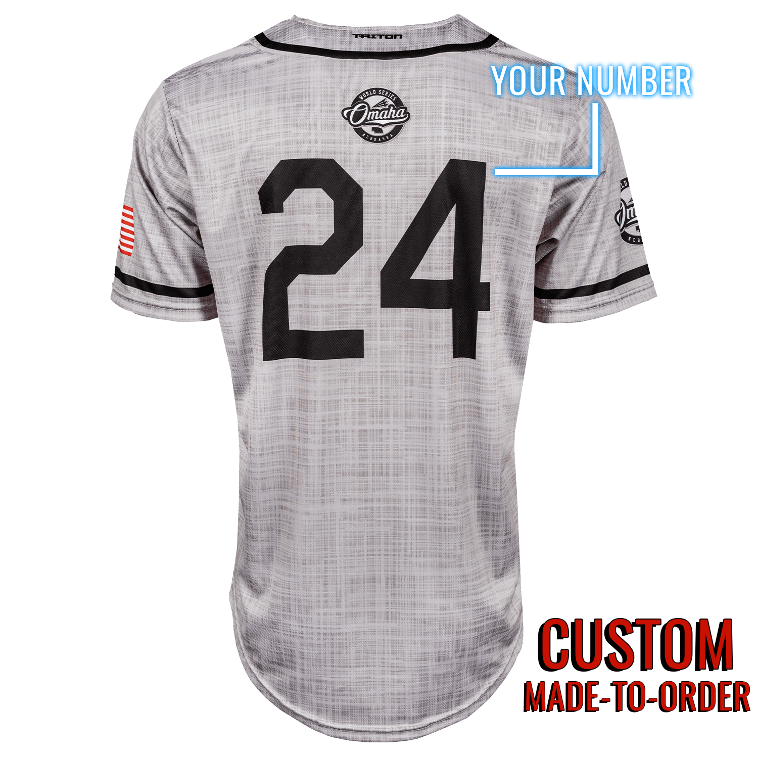 Omaha World Series Baseball Jersey *CUSTOM* (Flannel)
