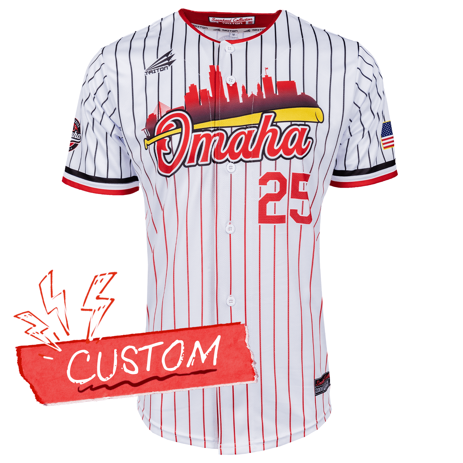 NCAA College World Series Omaha Baseball Jersey Shirt Omaha Skyline