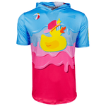 Beach Balls and Batflips Short Sleeve Baseball Hoodie Shirt Pool Party Summer