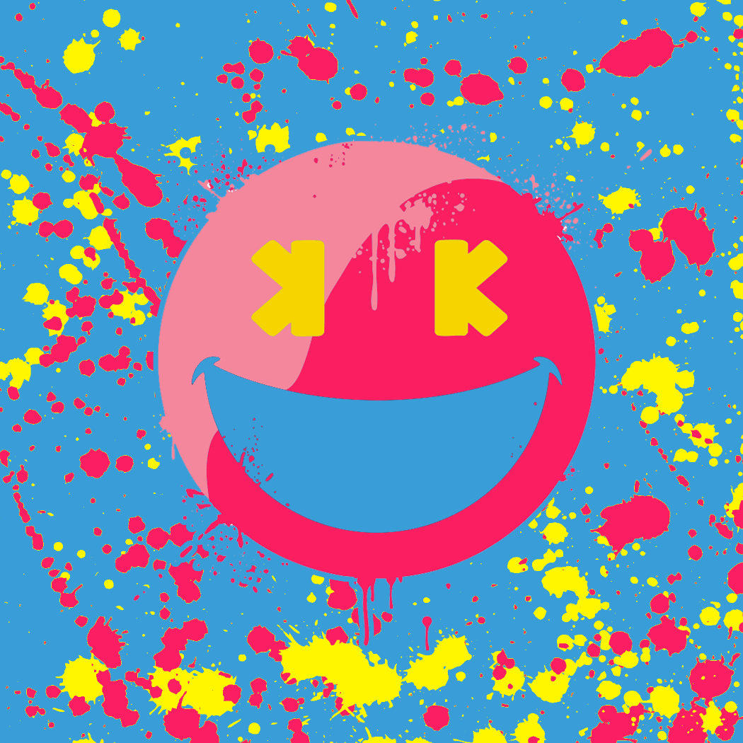 Smiley K Paint Splatter