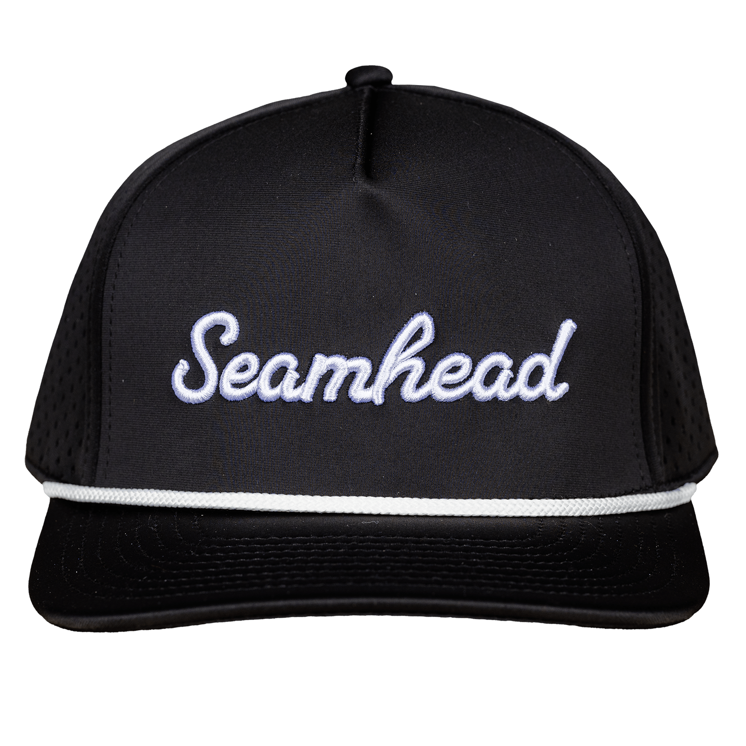 Seamhead snapback baseball rope hat black