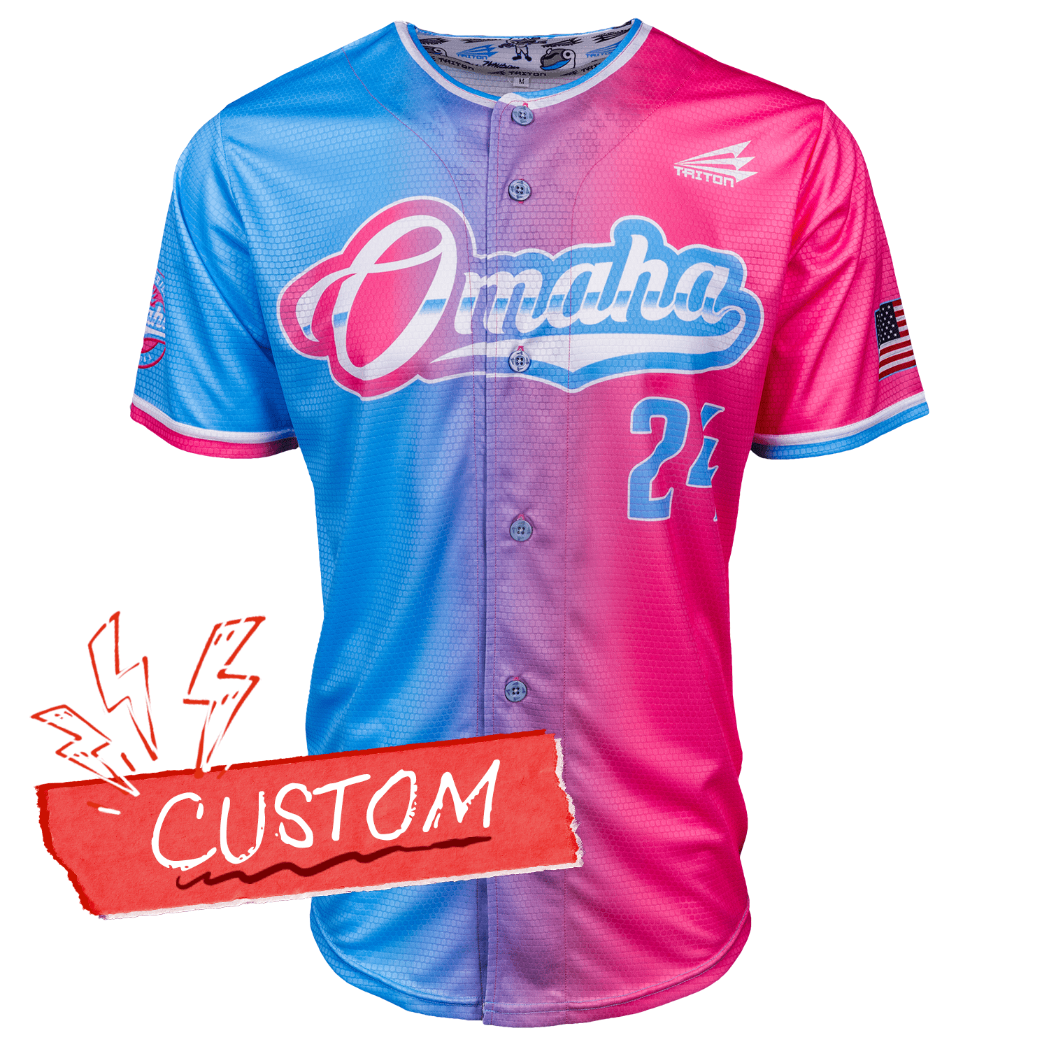 NCAA College World Series Omaha Baseball Jersey Shirt Cotton Candy