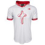 Baseball Seam Cross Christ Triton Seamhead Lifestyle Baseball Short Sleeve Hoodie Pullover