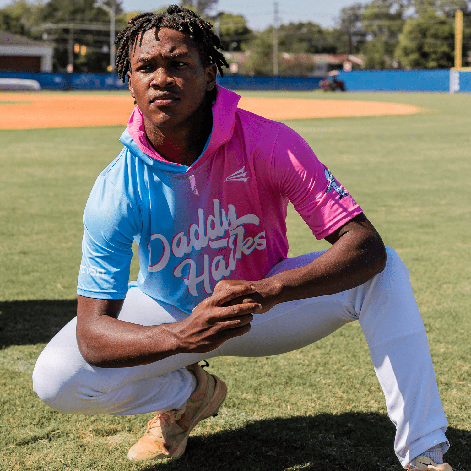 Daddy Hacks Baseball Pro Premier Short Sleeve Cotton Candy Hoodie