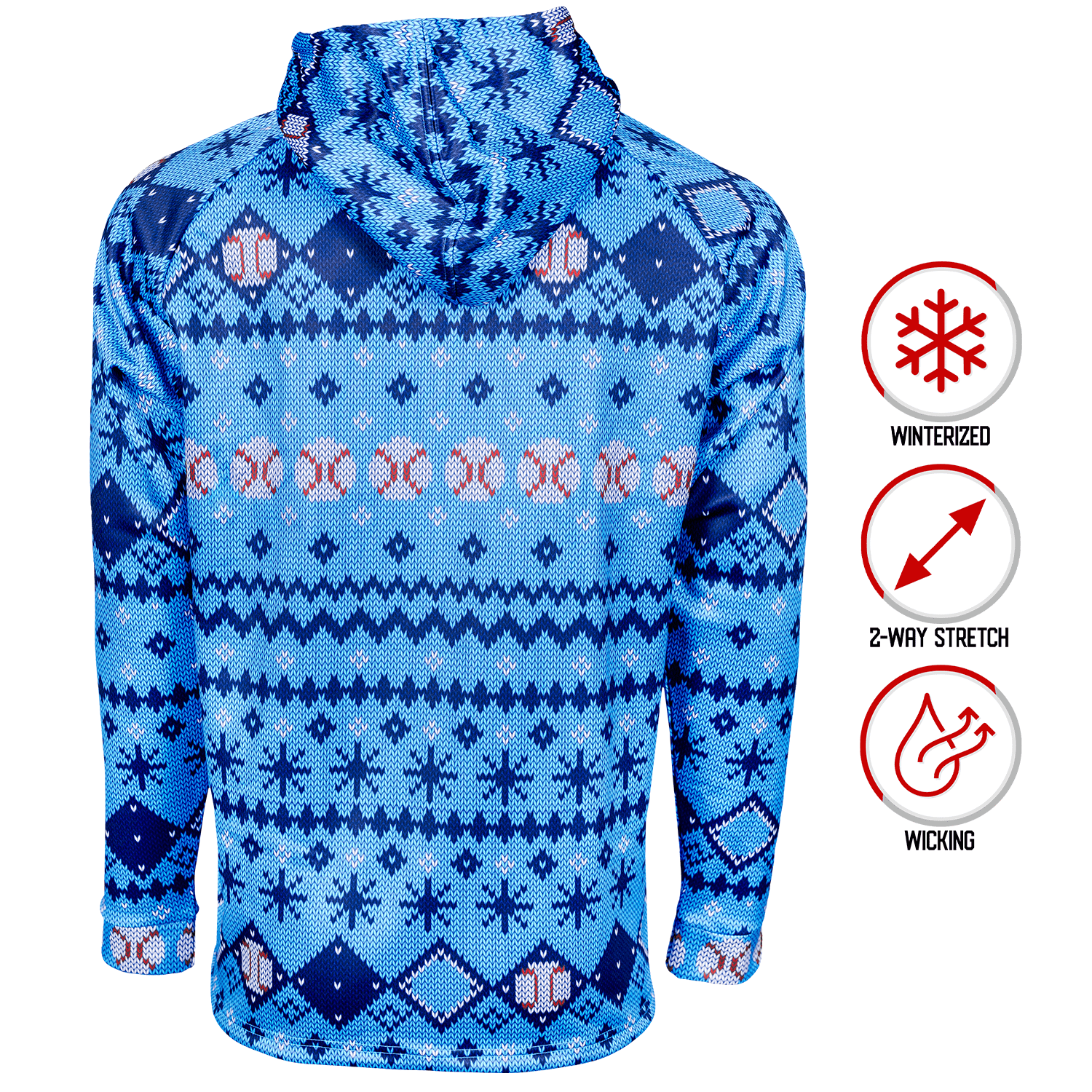 Dinger Season Christmas Vulcan Baseball Hoodie