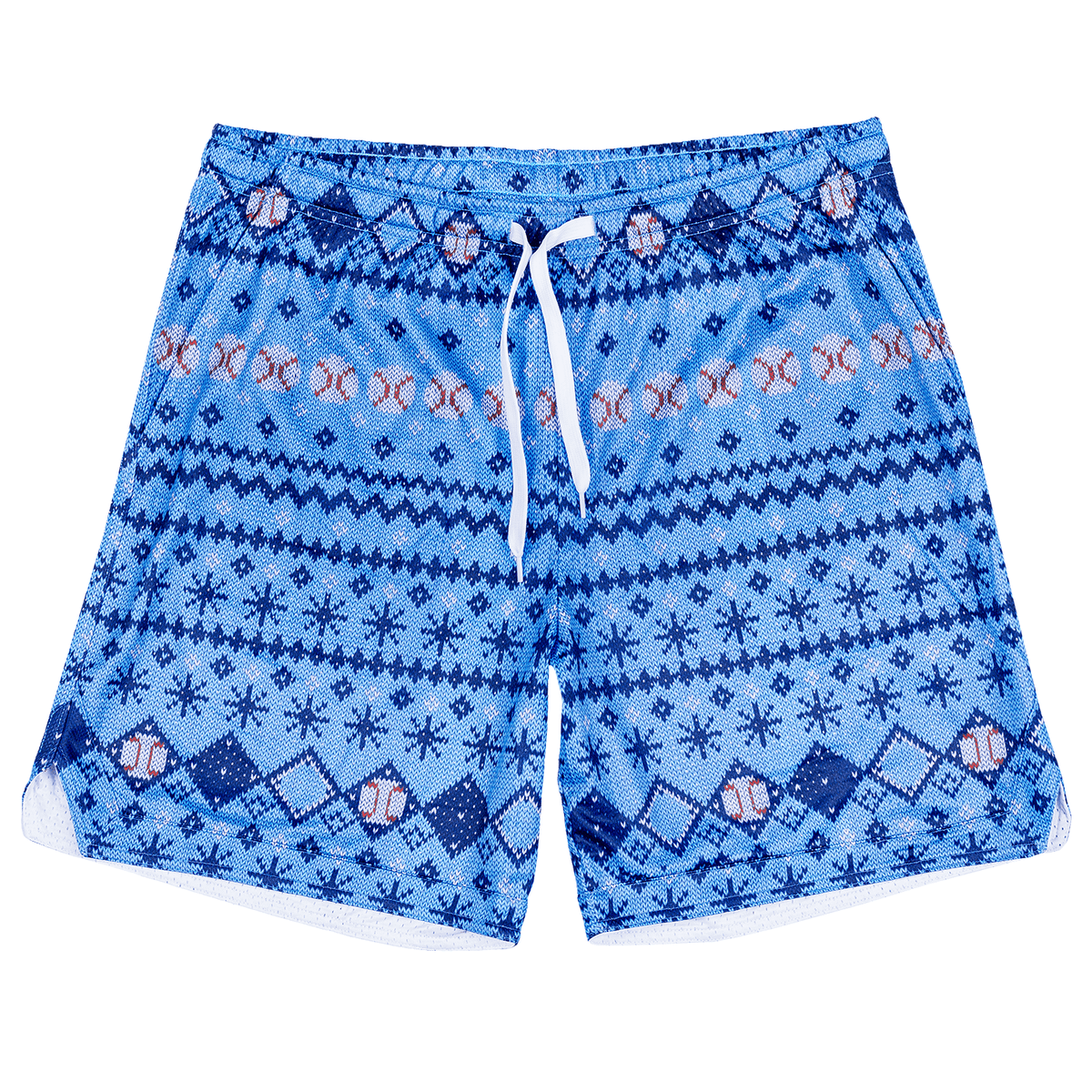 Christmas Sweater Baseball Mesh Shorts