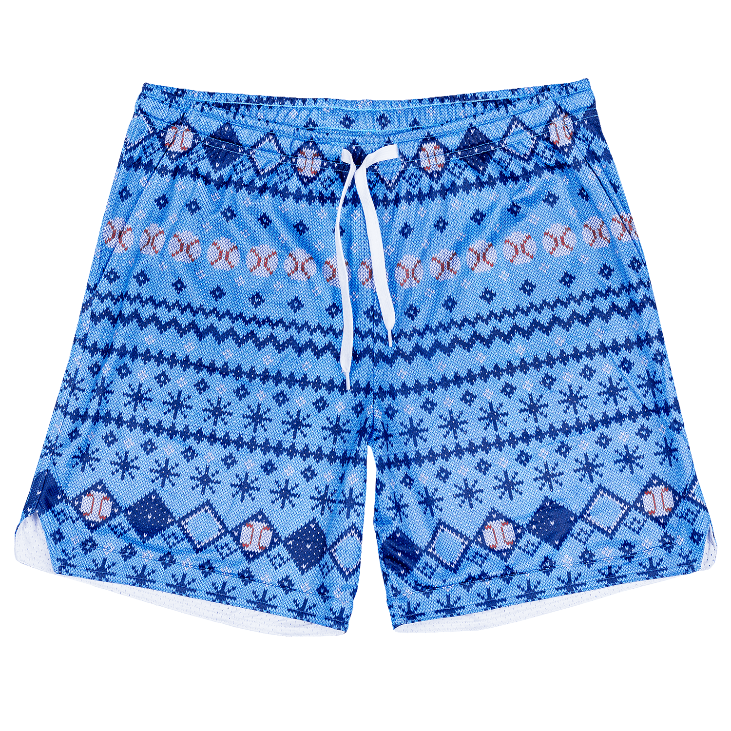 Christmas Sweater Baseball Mesh Shorts