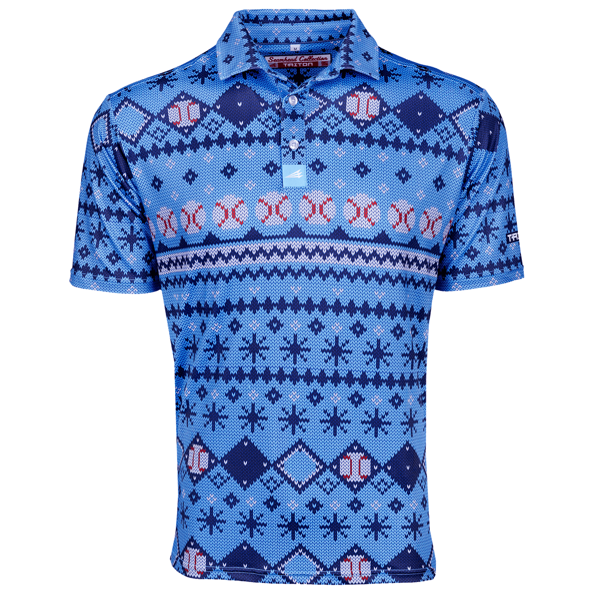 Christmas Sweater Baseball Lifestyle Polo
