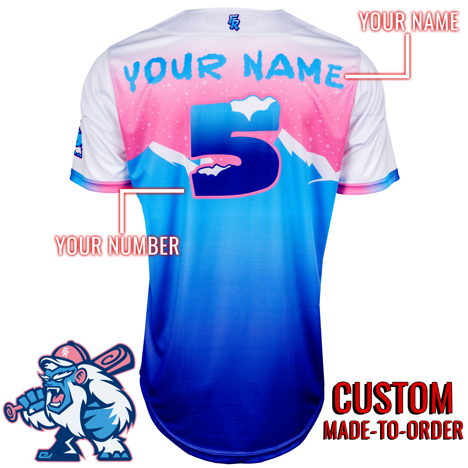 Frozen Ropes Yeti Lifestyle Baseball Jersey *CUSTOM*