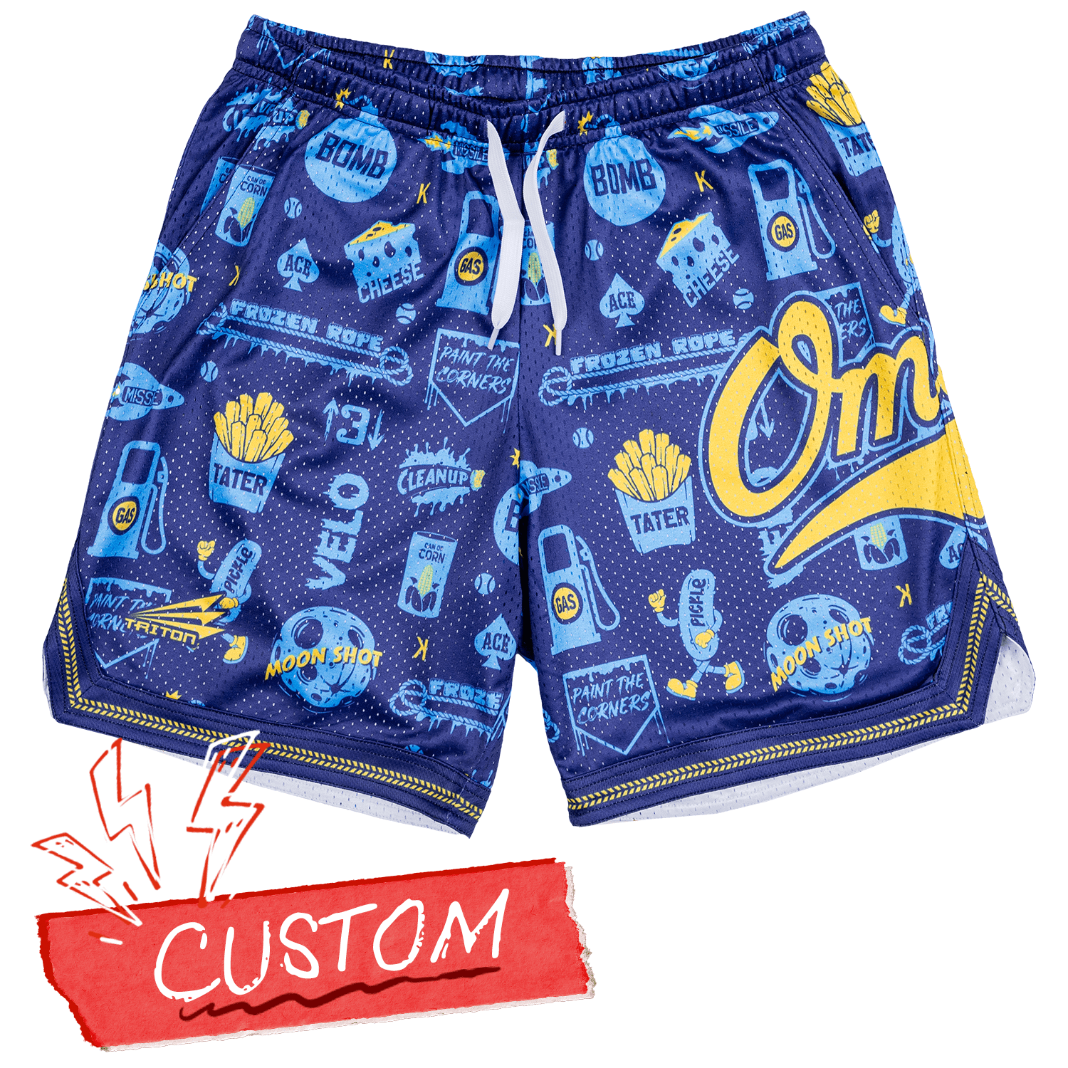 NCAA College World Series Omaha Retro Mesh Baseball Slang Shorts