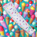 White arm sleeve with colorful sprinkles on a white background